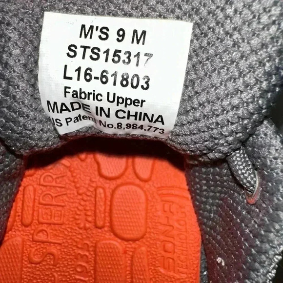 Men's Sperry Sneakers, Gray & Orange Size 9 Boat Shoes - Picture 8 of 12